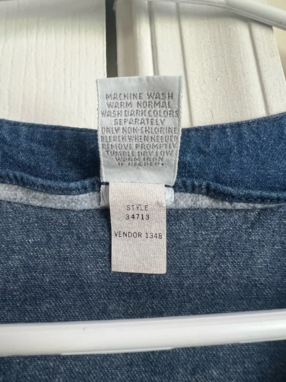 Vintage Lands’ End Blue Denim Sleeveless Button Down Elastic Waist Midi Dress 12 - Picture 9 of 9